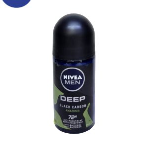 رول ضد تعریق مردانه Nivea مدل DEEP BLACK CARBONحجم50میل Nivea antiperspirant roll for men,  Deep black carbon model, volume 50 ml