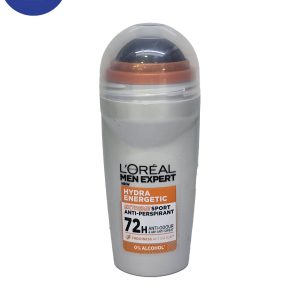 رول ضد تعریق مردانه Loreal مدل Hydra energeticحجم 50میل Loreal antiperspirant roll for men, model Hydra energetic, volume 50 ml