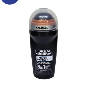 مام رول ضد تعریق مردانه Loreal مدل  Carbon Protectحجم 50میل Loreal antiperspirant roll for men ,Carbon Protect model, volume 50 ml