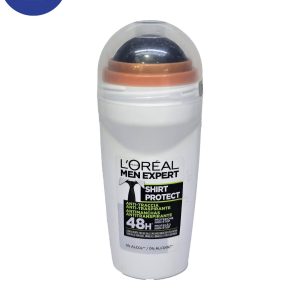 رول ضد تعریق مردانه Lorealمدل Shirt Protect حجم 50میل Loreal antiperspirant roll for men, Shirt Protect model, volume 50 ml
