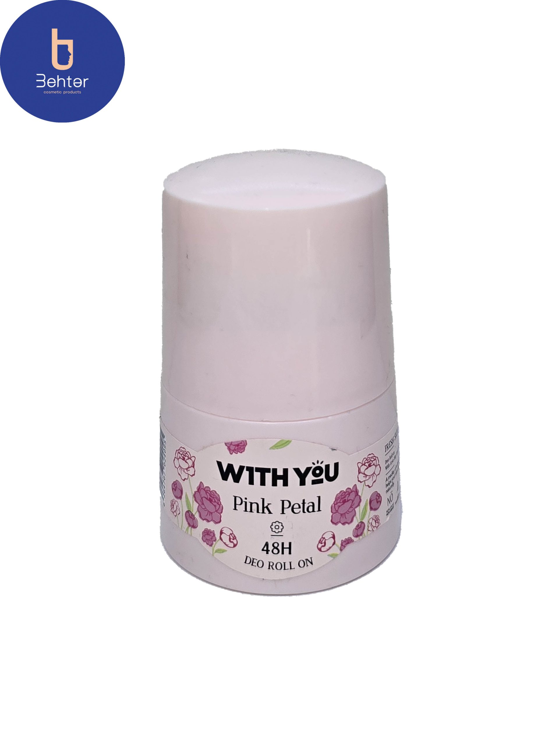 رول ضد تعریق زنانه With you مدل Pink Petal حجم 50 میل With you antiperspirant roll for women, Pink Petal model, volume 50 ml
