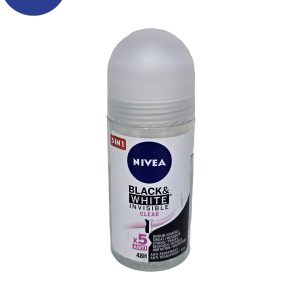 رول ضد تعریق زنانه Nivea مدل Black & White Clear حجم50میل Nivea women’s antiperspirant roll, Black & White Clear model, volume 50 ml