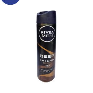 اسپری ضد تعریق مردانه نیوآ مدلDeep Black Carbon Espresso حجم 150 میلNiva antiperspirant spray for men, model Deep Black Carbon Espresso, volume 150 ml