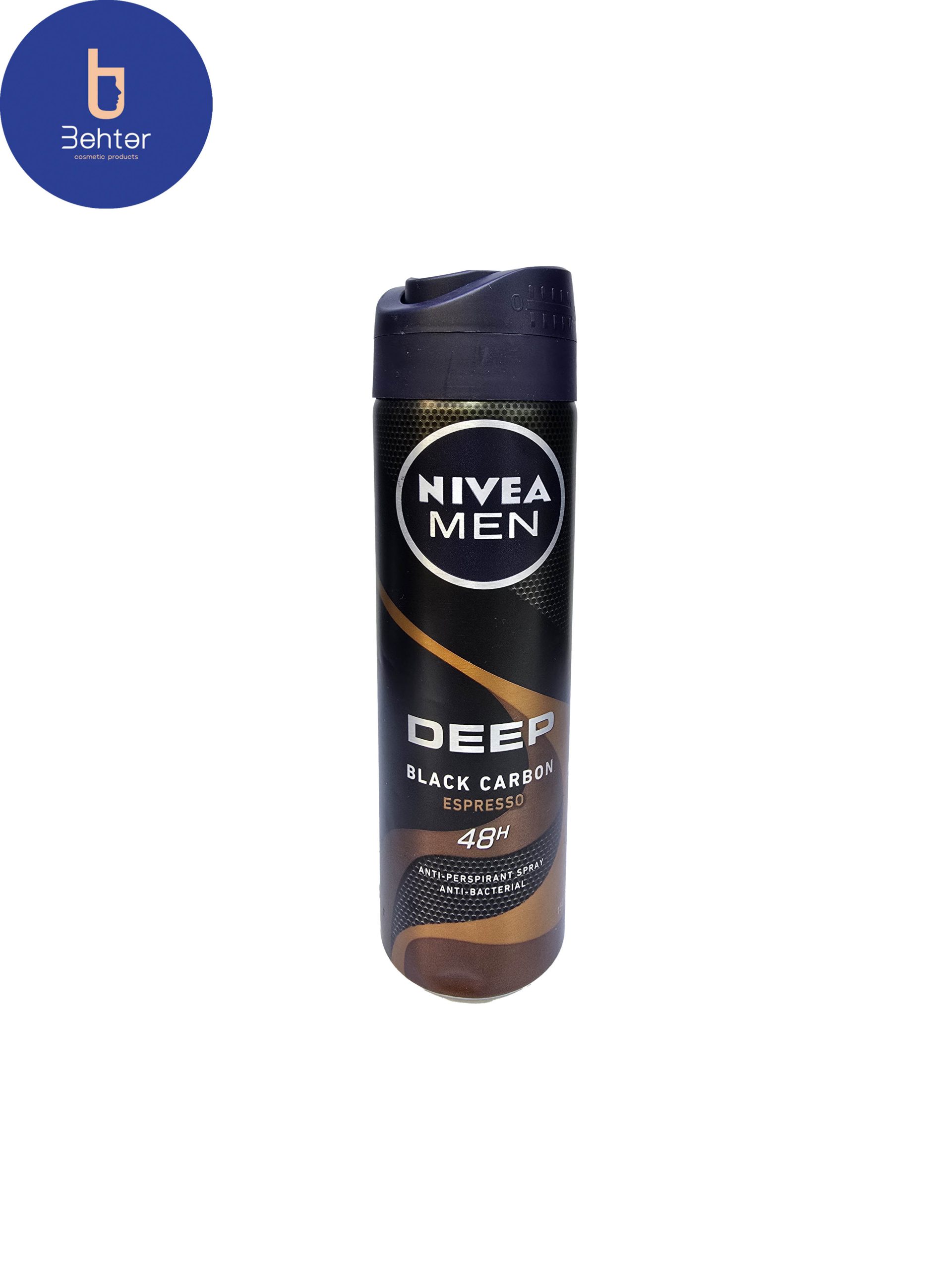 اسپری ضد تعریق مردانه نیوآ مدلDeep Black Carbon Espresso حجم 150 میلNiva antiperspirant spray for men, model Deep Black Carbon Espresso, volume 150 ml