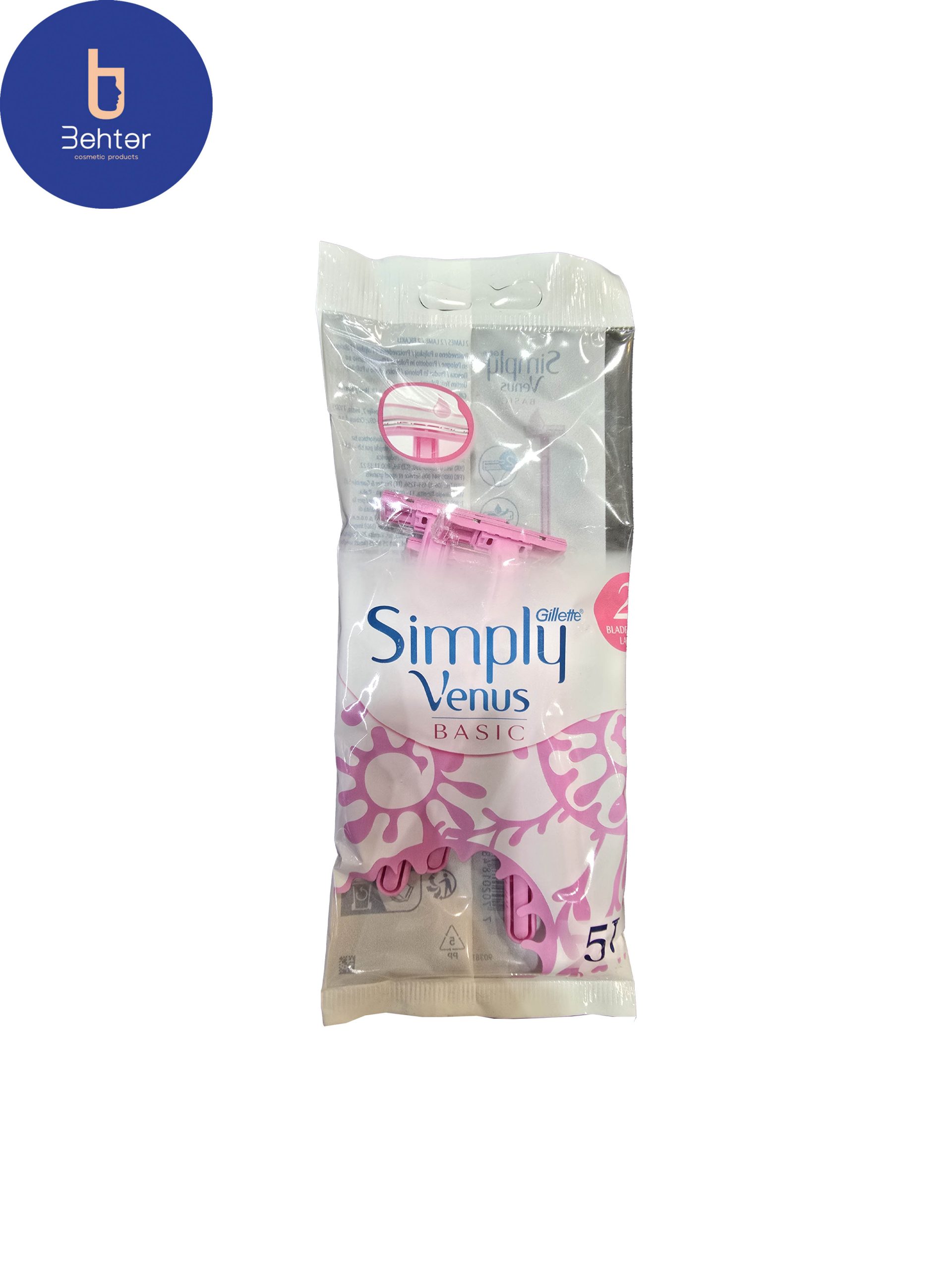 ژیلت زنانه Venus مدل Simply Venus بسته 5 عددی Women’s Gillette Venus, model Simply Venus, pack of 5 pieces