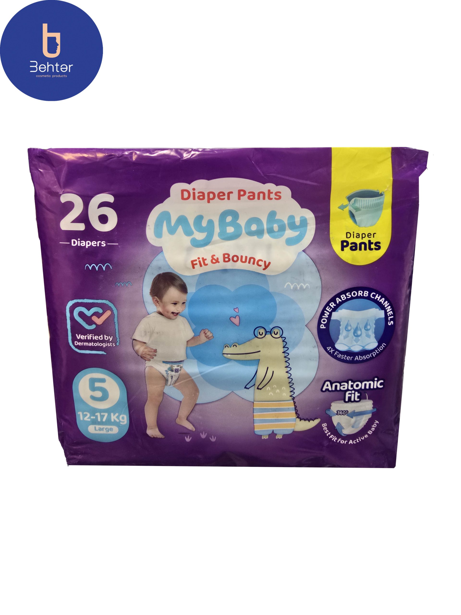 پوشک مای بیبی سایز 5 LARGE بسته بندی 26 عددی My Baby diaper size 5 LARGE, 26 pieces