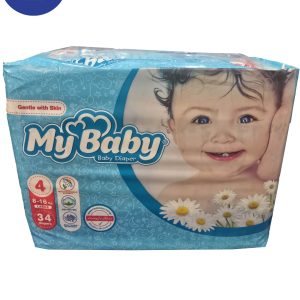 پوشک مای بیبی سایز 4 LARGE بسته بندی 34 عددی  My baby diaper , Size 4 LARGE , 34 pcs