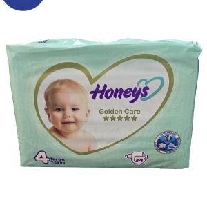 پوشک هانیز سایز 4 LARGE بسته بندی 34 عددی  Honeys diapers , size 4 LARGE, 34 pcs