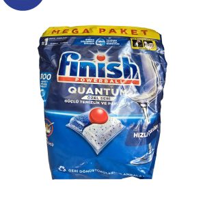 قرص ماشین ظرفشویی فینیش کوانتوم پاوربال 100عددی Finish Quantum Powerball dishwasher tablets 100 pcs
