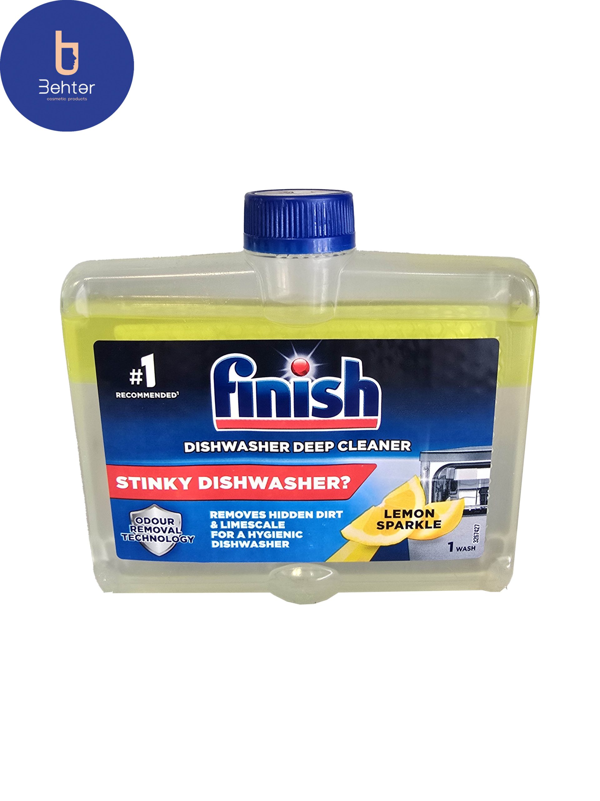مایع جرم گیر ماشین ظرفشویی فینیش مدل کتابی رایحه لیمویی 250 میل  Descaler liquid for dishwasher finish, book model, lemon 250 ml