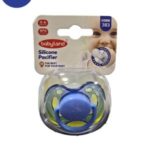 پستانک  شفاف ارتودنسی قاب کریستالی سایز 6-0 بی بی لند383 کد Baby landOrthodontic clear pacifier with crystal frame, size 6-0months 383