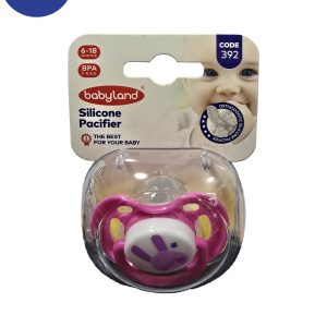 پستانک مات ارتودنسی قاب کریستالی بیبی لند مناسب 18-6 ماهگی 392 کد Baby land crystal frame orthodontic matte pacifier suitable for 6-18 months 392