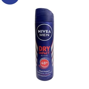 اسپری ضد تعریق مردانه Nivea مدل Dry impact حجم 150 میل Nivea men’s antiperspirant spray, Dry impact model, volume 150 ml