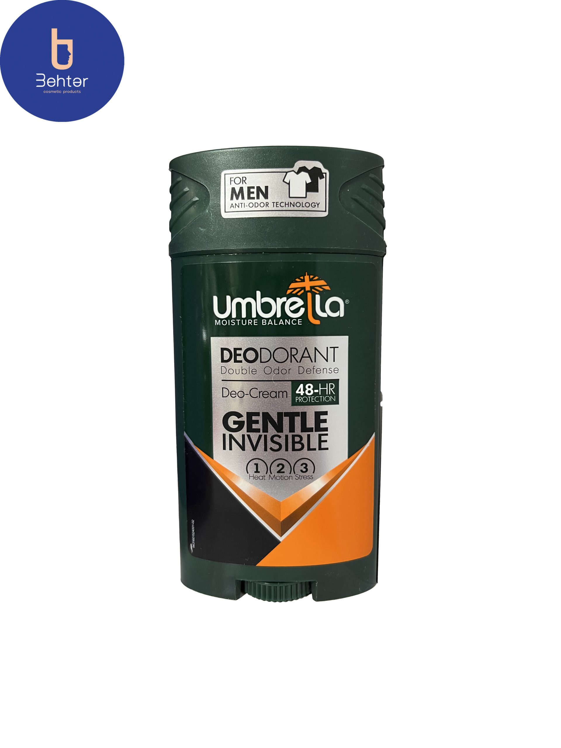 استیک ضد تعریق مردانه آمبرلا مدل gentle invisible حجم 90میلUmbrella antiperspirant stick for men, model gentle invisible, volume 90 ml