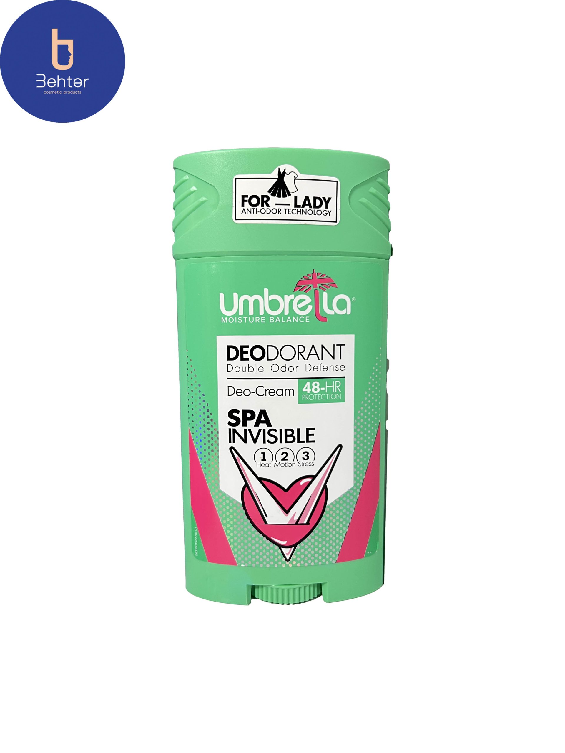 استیک ضد تعریق زنانه آمبرلا مدل spa invisible حجم 90میلUmbrella women’s antiperspirant stick, spa invisible model, volume 90 ml