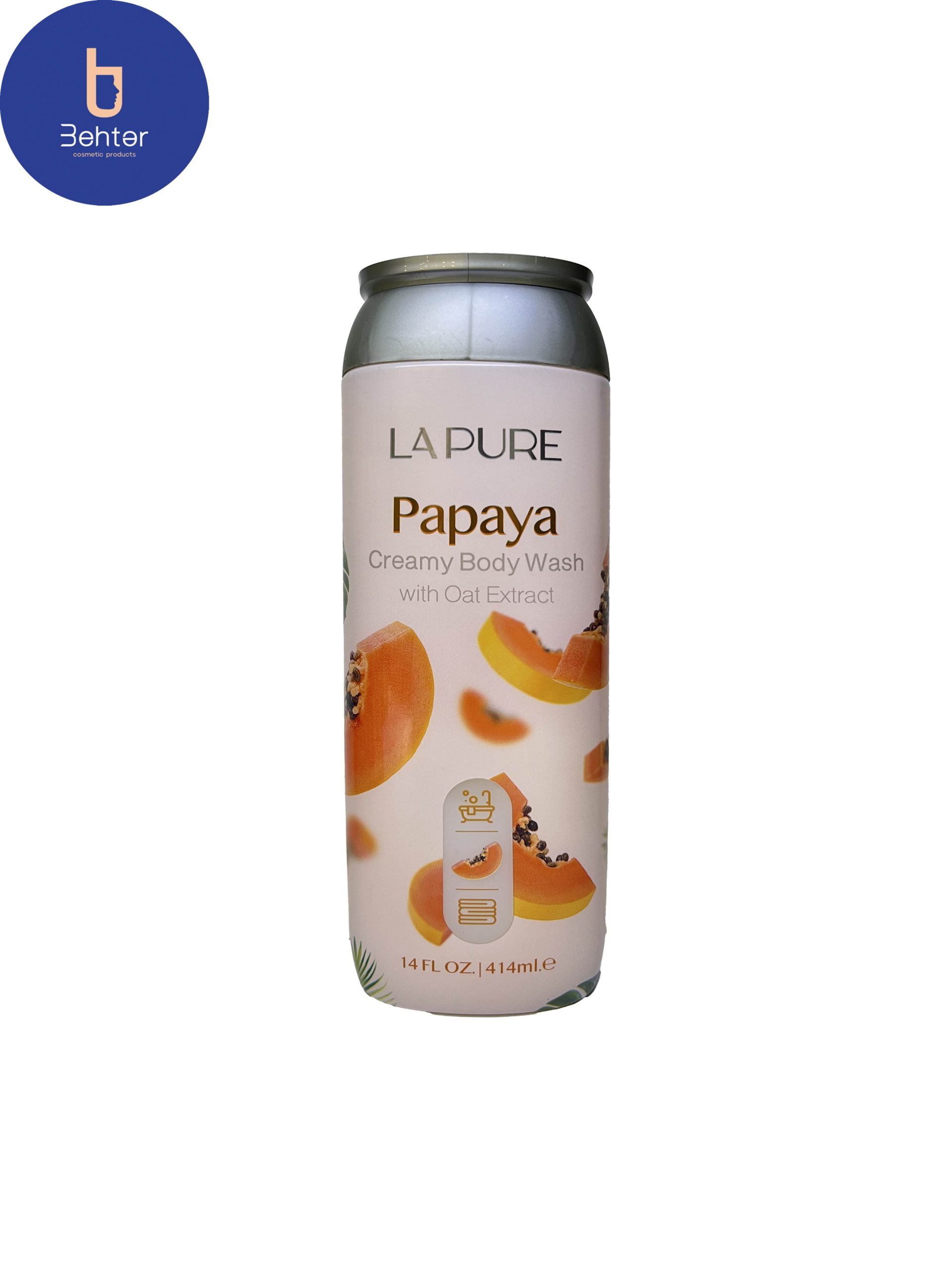 شامپو بدن کرمی لپیور پاپایا مدل Papaya حجم414 میلLepior papaya creamy body shampoo, Papaya model, volume 414 ml