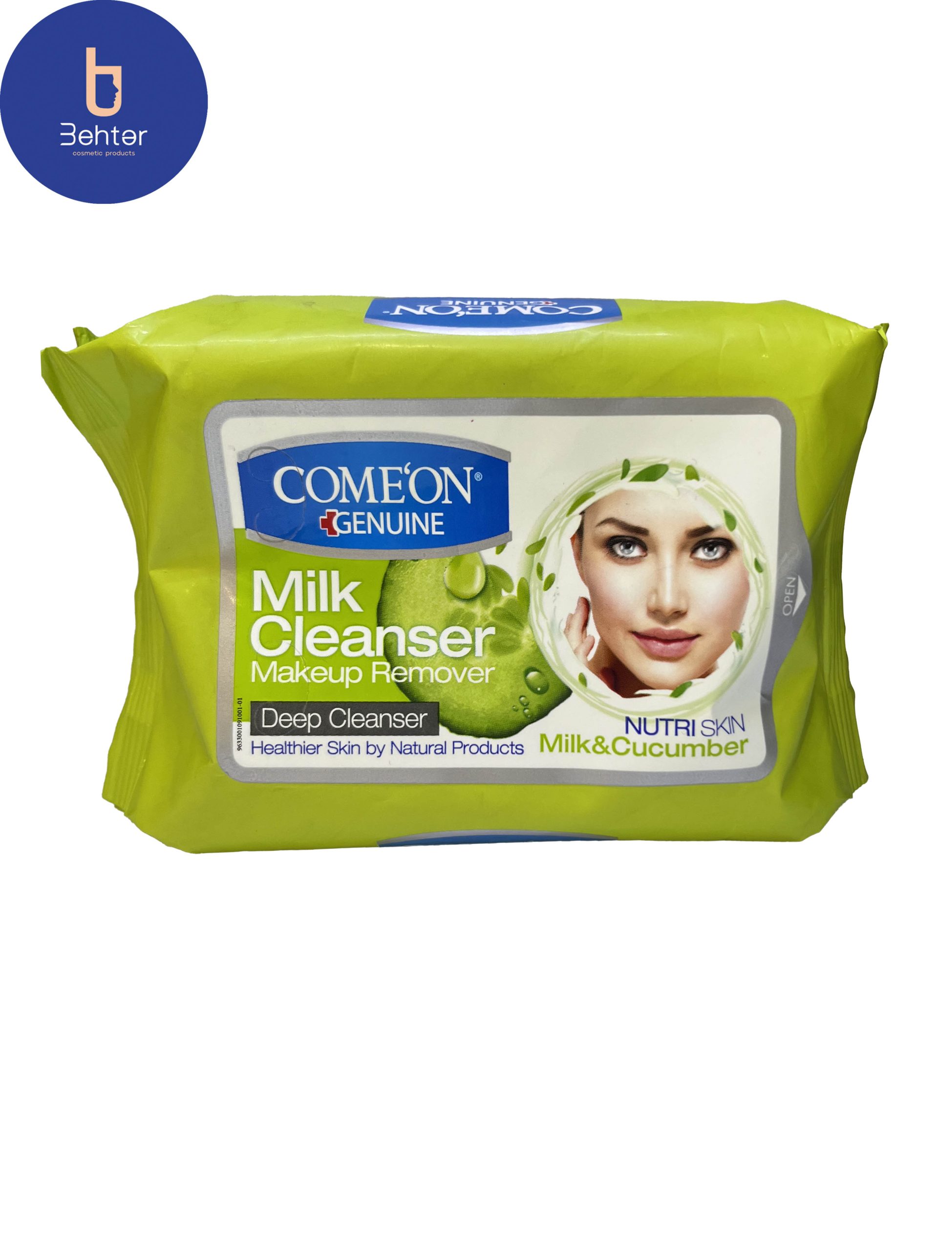 دستمال مرطوب پاک کامان کننده آرایش حاوی عصاره خیار،عصاره آلوئه ورا 20 عددMake-up remover wipes containing cucumber extract, aloe vera extract 20 pcs