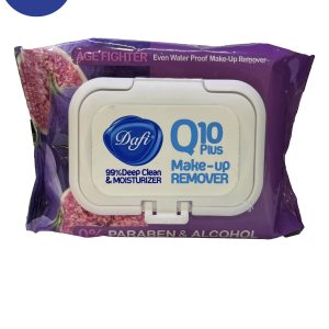 دستمال مرطوب پاک کننده آرایش دافی مدلQ10 plus بسته بندی 50 عددی Duffy make-up remover wipes model Q10 plus, packing 50 pieces