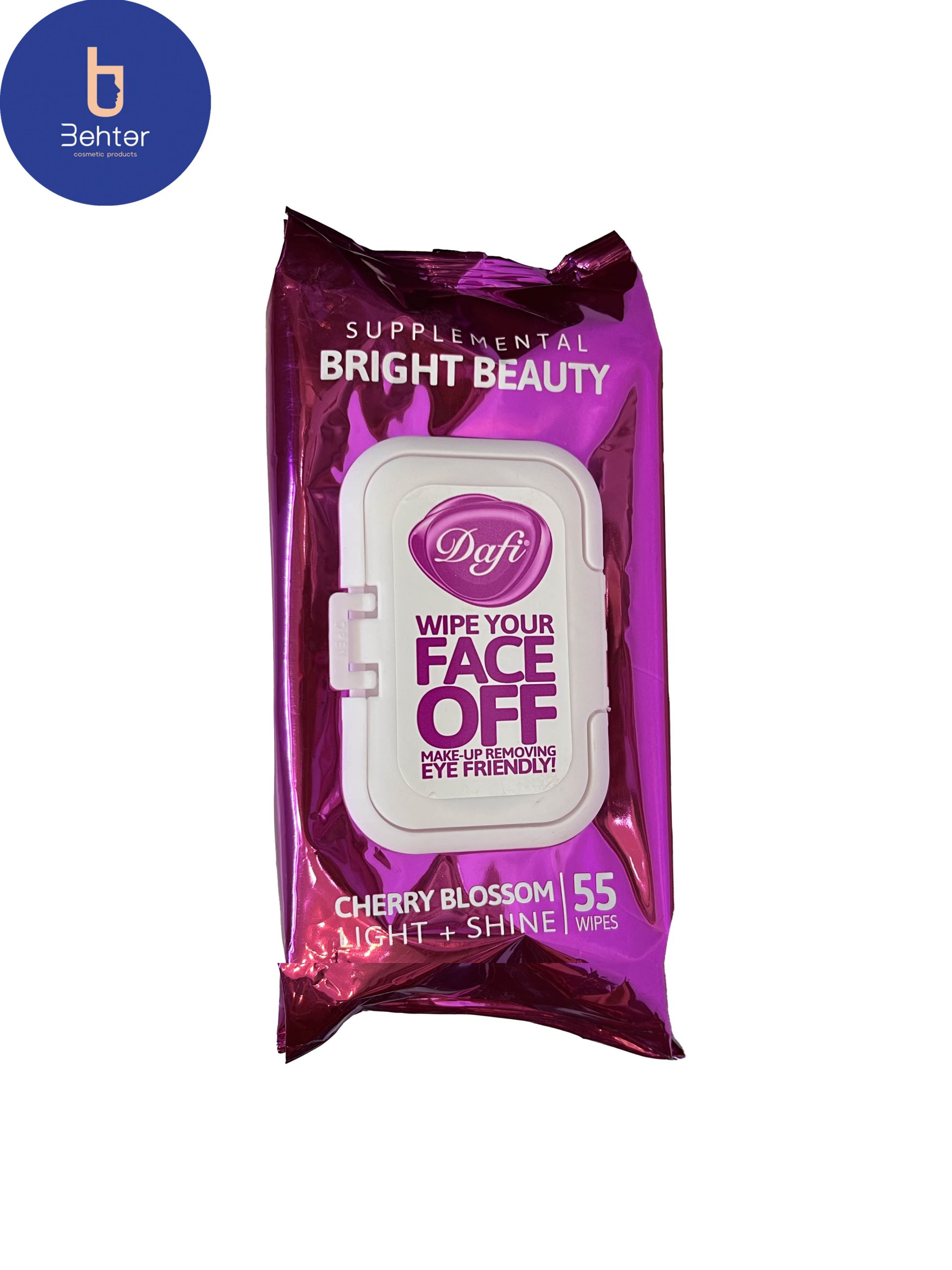 دستمال مرطوب پاک کننده آرایش حاوی عصاره شکوفه گیلاس ژاپنی دافی 55 عددDuffy’s makeup remover wipes containing Japanese cherry blossom extract 55 pcs