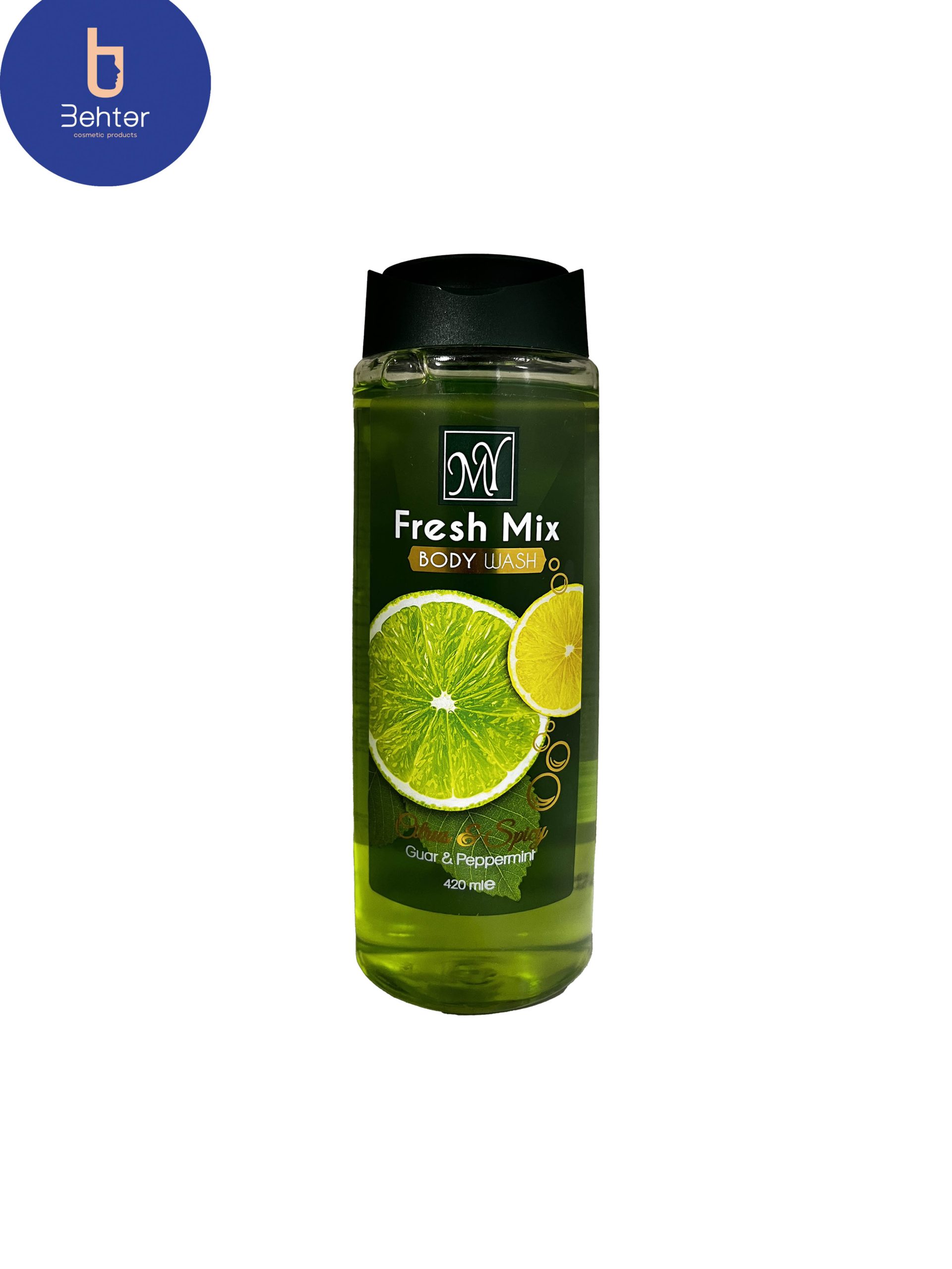 شامپو بدن فرش میکس مای انرژی بخش حاوی عصاره لیمو 420 میلFersh Mix Mai energizing body shampoo containing lemon extract 420 ml