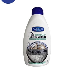 شامپو بدن ژلی لایه بردار کامان مناسب انواع پوست مدل scrubbing حجم 510 میلcomeon exfoliating gel body shampoo, suitable for all skin types, scrubbing model, volume 510 ml
