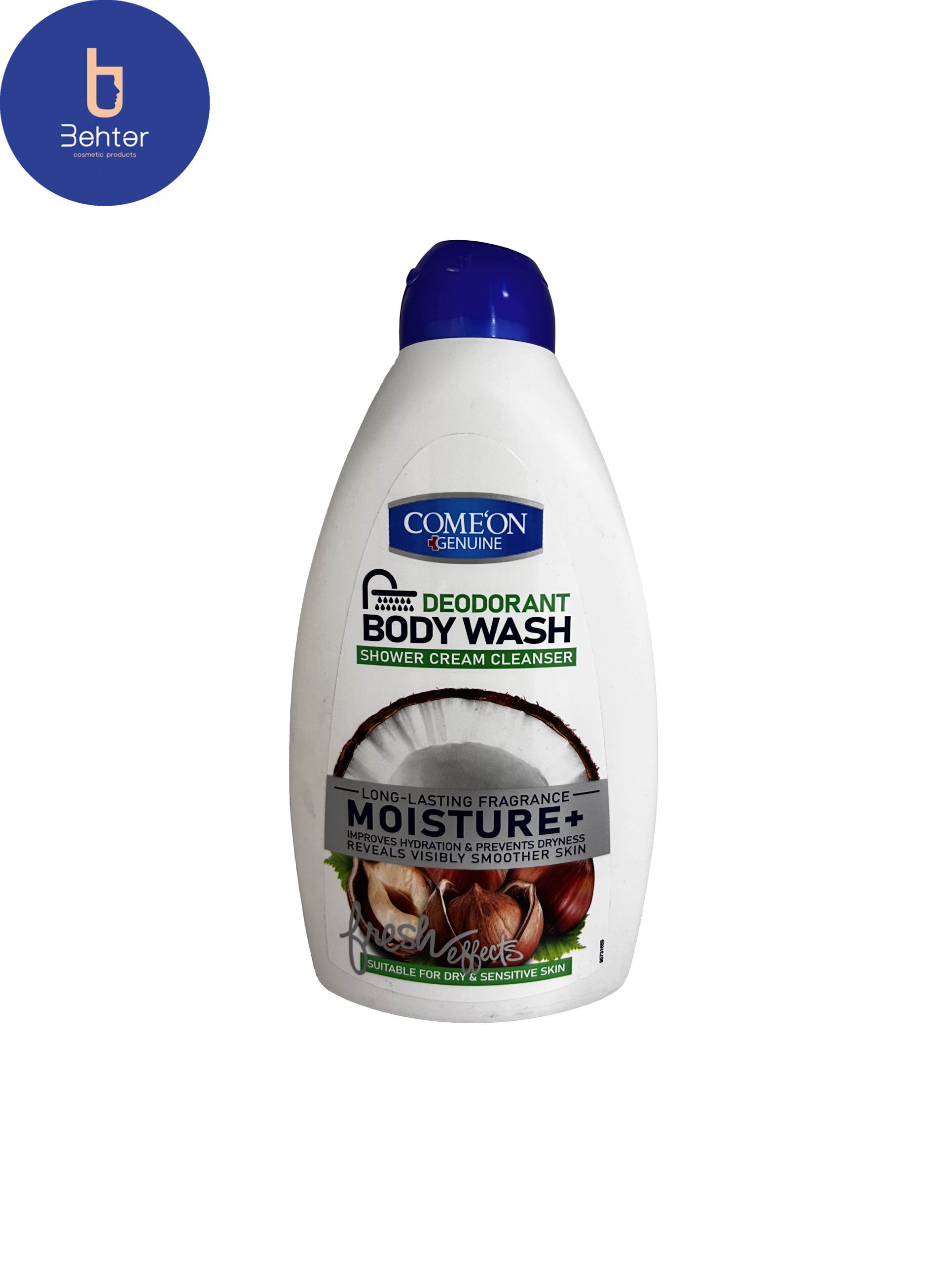 شامپو بدن کرمی کامان مدل Moisture مناسب پوست خشک و حساس 510 میلcomeon creamy body shampoo, Moisture model, suitable for dry and sensitive skin, 510 ml