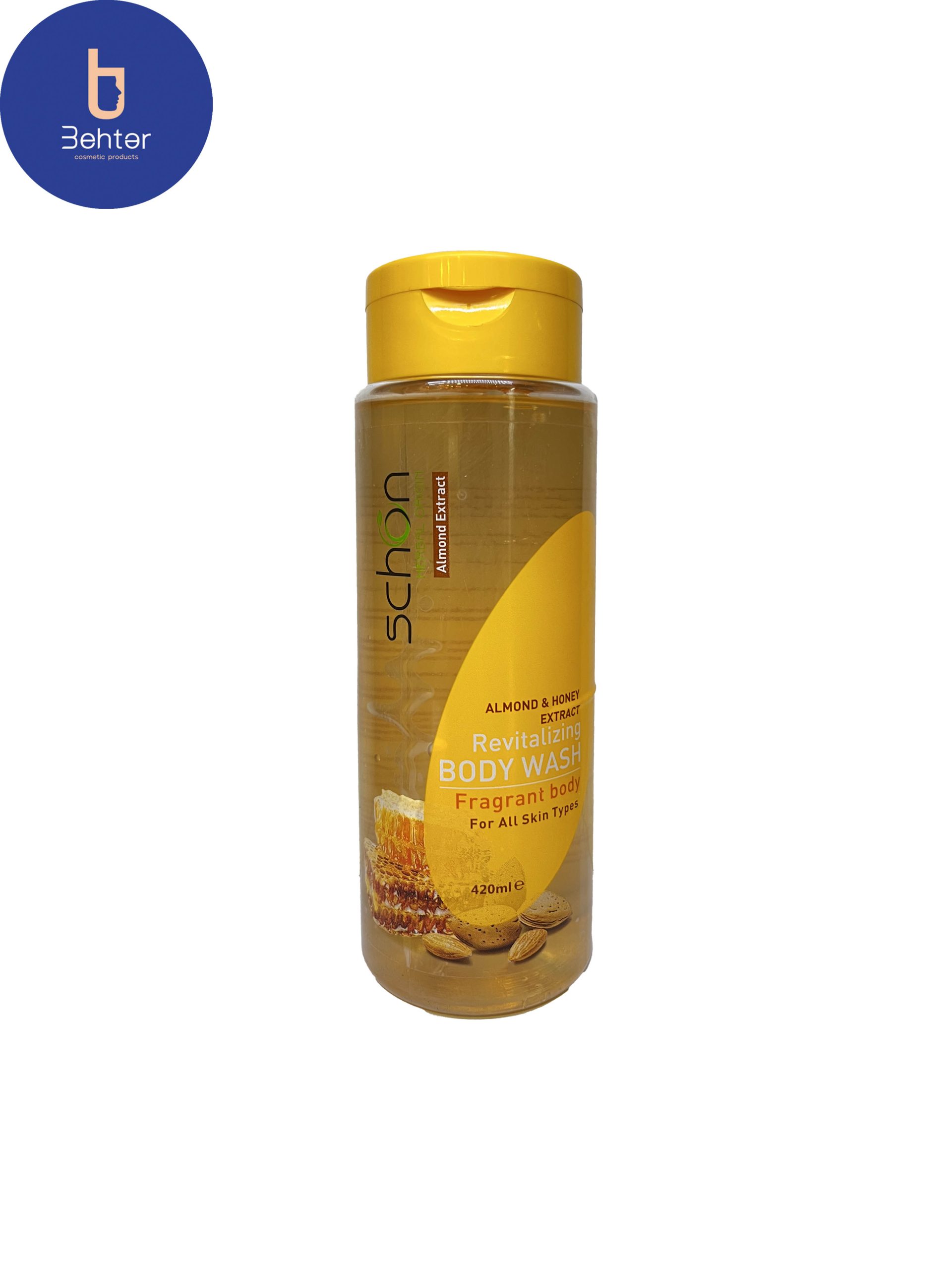 شامپو بدن شون عصاره بادام و عسل 420 میلی لیترschon body shampoo with almond extract and honey 420 ml