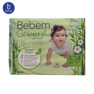 پوشک ببم سبز سایز 4 لارج بسته بندی 34 عددی Bebem Green diapers, size 4, Large, 34 pcs