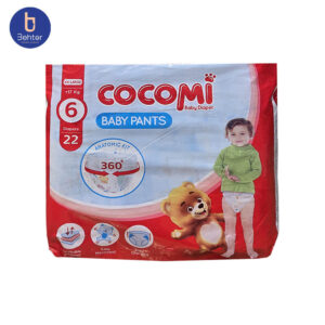 پوشک کوکومی شورتی سایز ۶ دو ایکس لارج بسته بندی ۲۲ عددی Cocomi shorty diapers, size 6 XX- Large , 22 pack