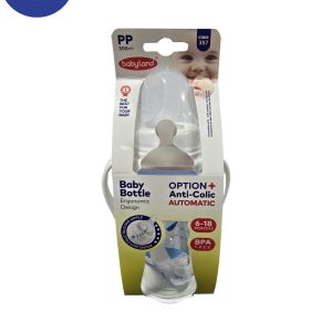 شیشه شیر بیبی لند کد 358 سایز 18-6 ماهگی 330 میل Baby land milk bottle 358, size 6-18 months, 330 ml
