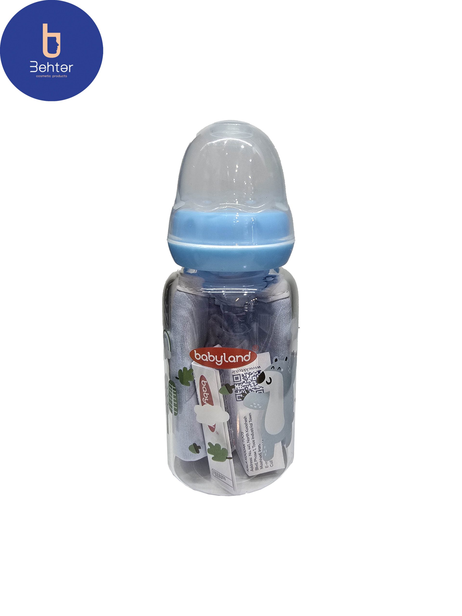 شیشه شیرخوری پیرکس بیبی لند سایز 6-0 ماهگی 517 کد 120میل Baby Land Pyrex milk  bottle size 0-6 months 517 code 120 ml
