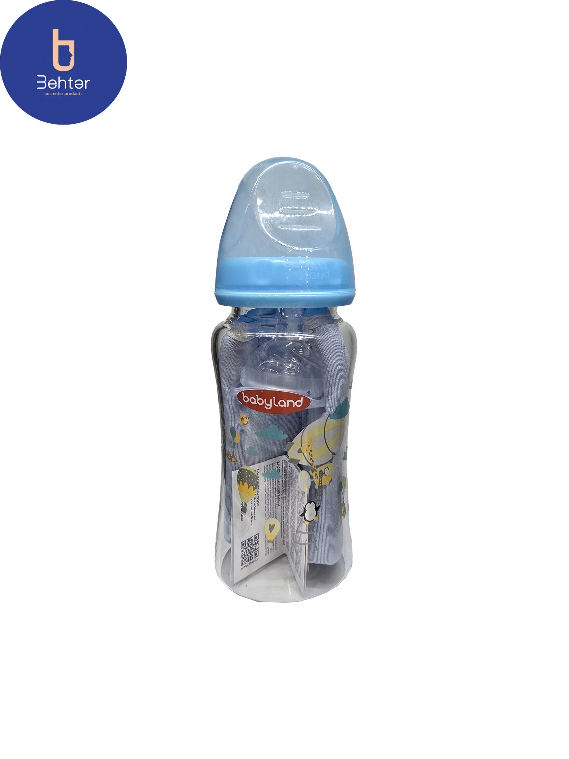 شیشه شیرخوری پیرکس بیبی لند سایز 18-6 ماهگی 354 کد 240 میل Baby land Pyrex milk bottle size 6-18 months 354 code 240 ml