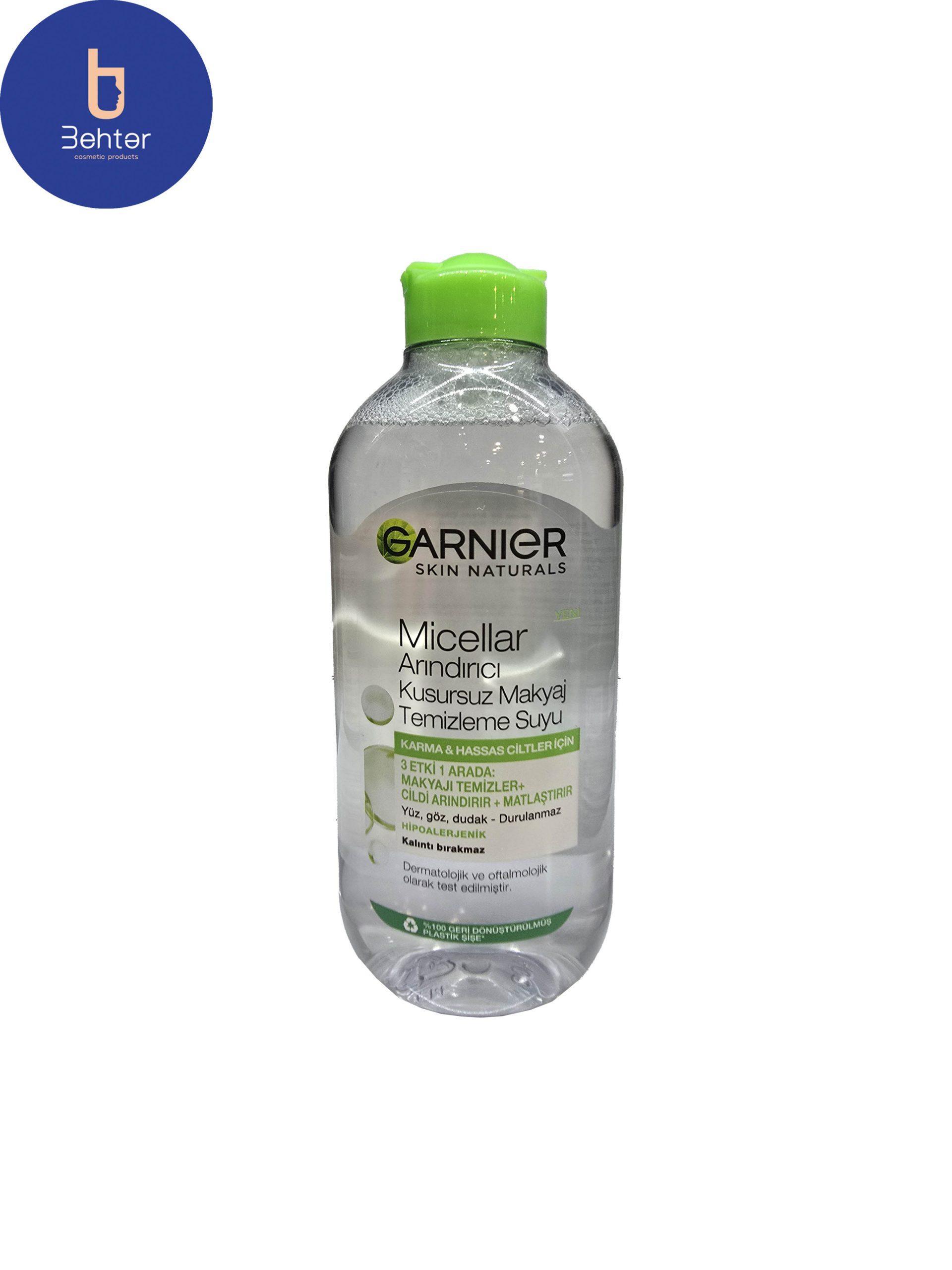 میسلارواتر گارنیر مدل Arindirici kusursuz makyaj حجم400میل Garnier micellar water,  Arindirici kusursuz makyaj model,400 ml