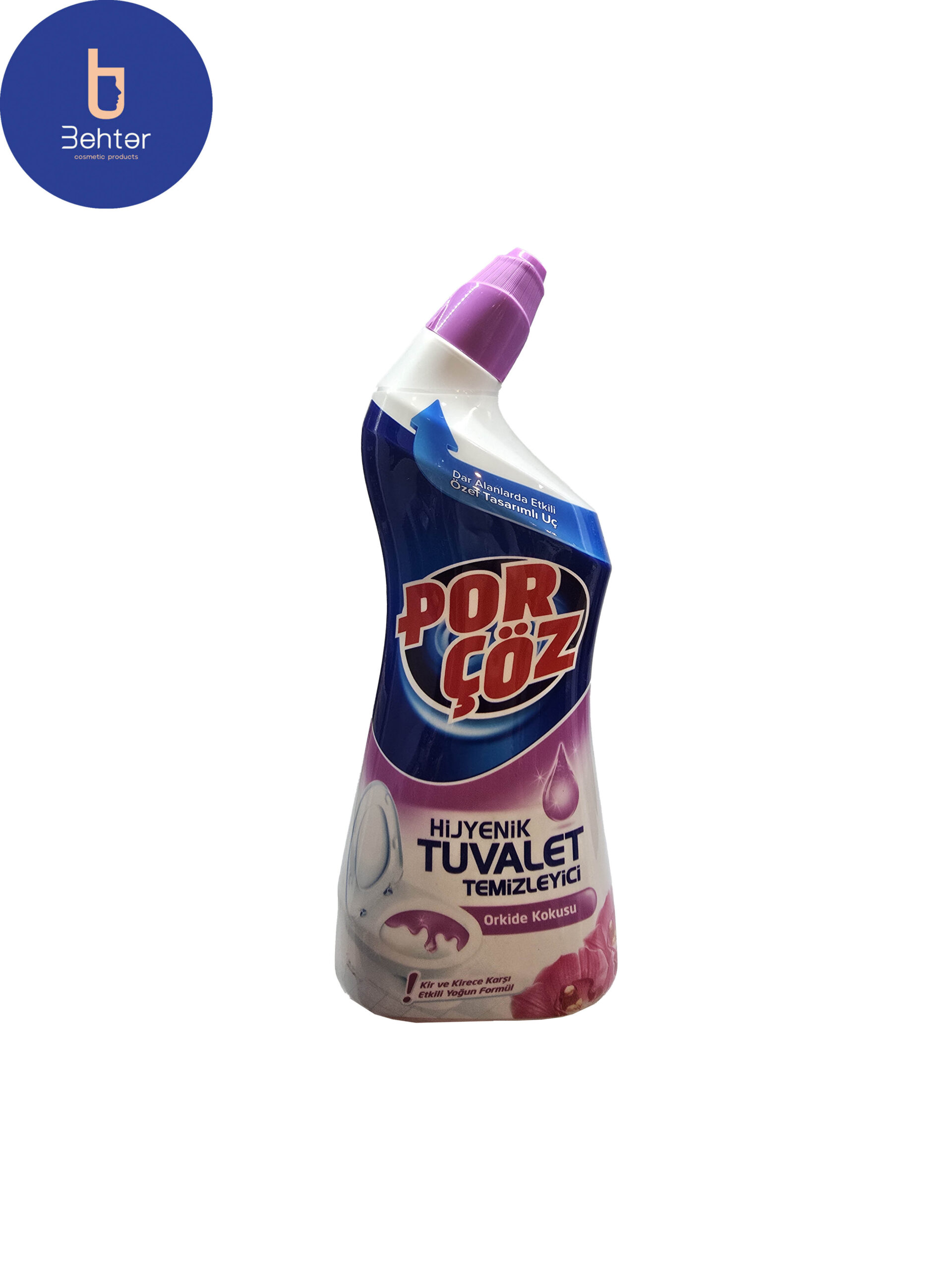 مایع تمیزکننده و جرم گیر توالت فرنگی پورچوز رایحه ارکیده 750 میل  Por coz toilet cleaning liquid and orchid scent 750 ml