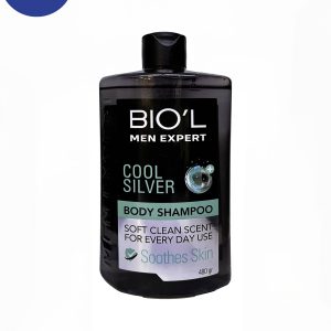 شامپو بدن بیول مدل Cool Silver مناسب آقایان حجم 480 میلBiol body shampoo, Cool Silver model, suitable for men, volume 480 ml