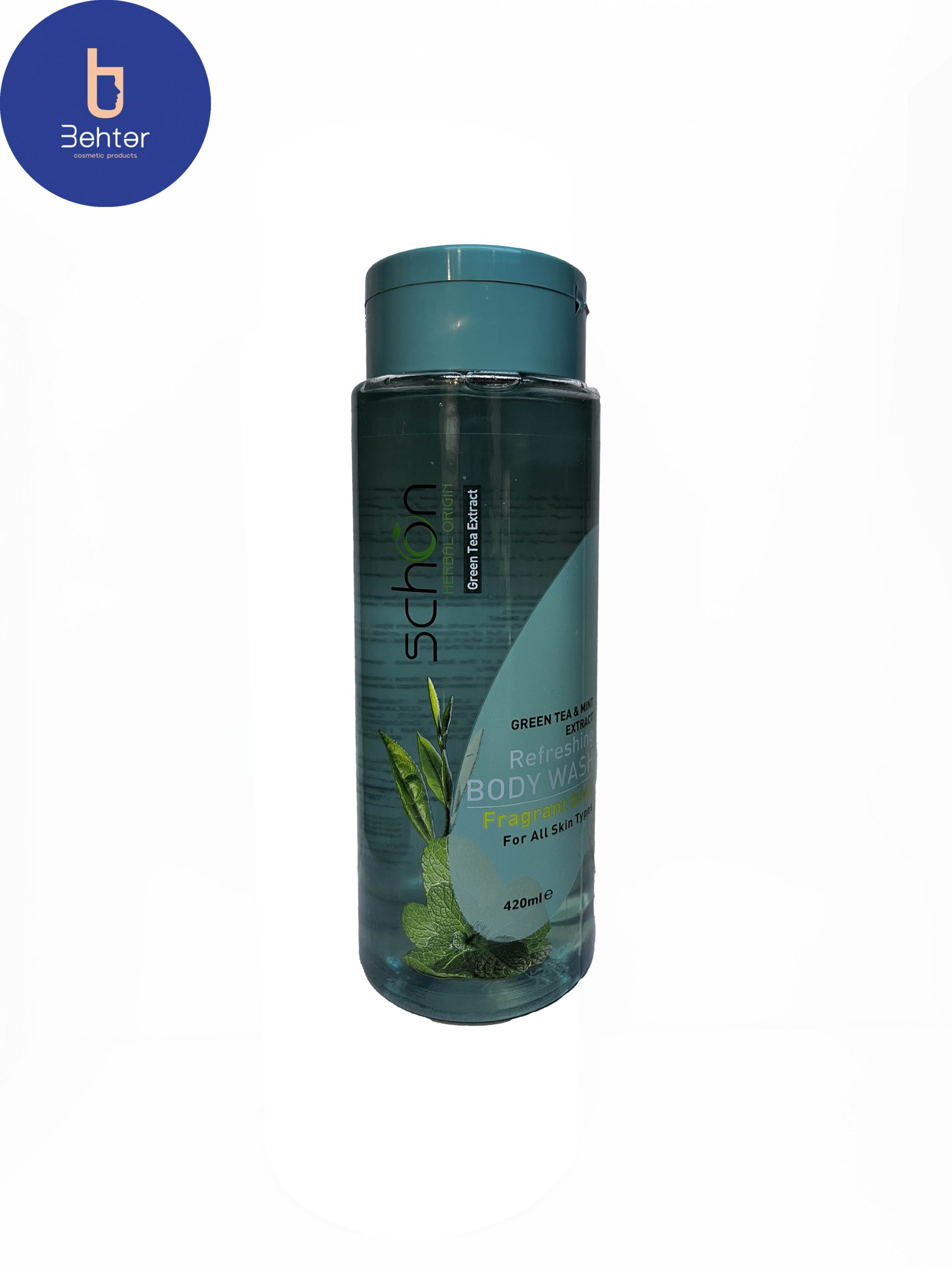 شامپو بدن چای سبز و نعنا شون مناسب انواع پوست ۴۲۰ میلGreen tea and mint body shampoo, suitable for all skin types, 420 ml