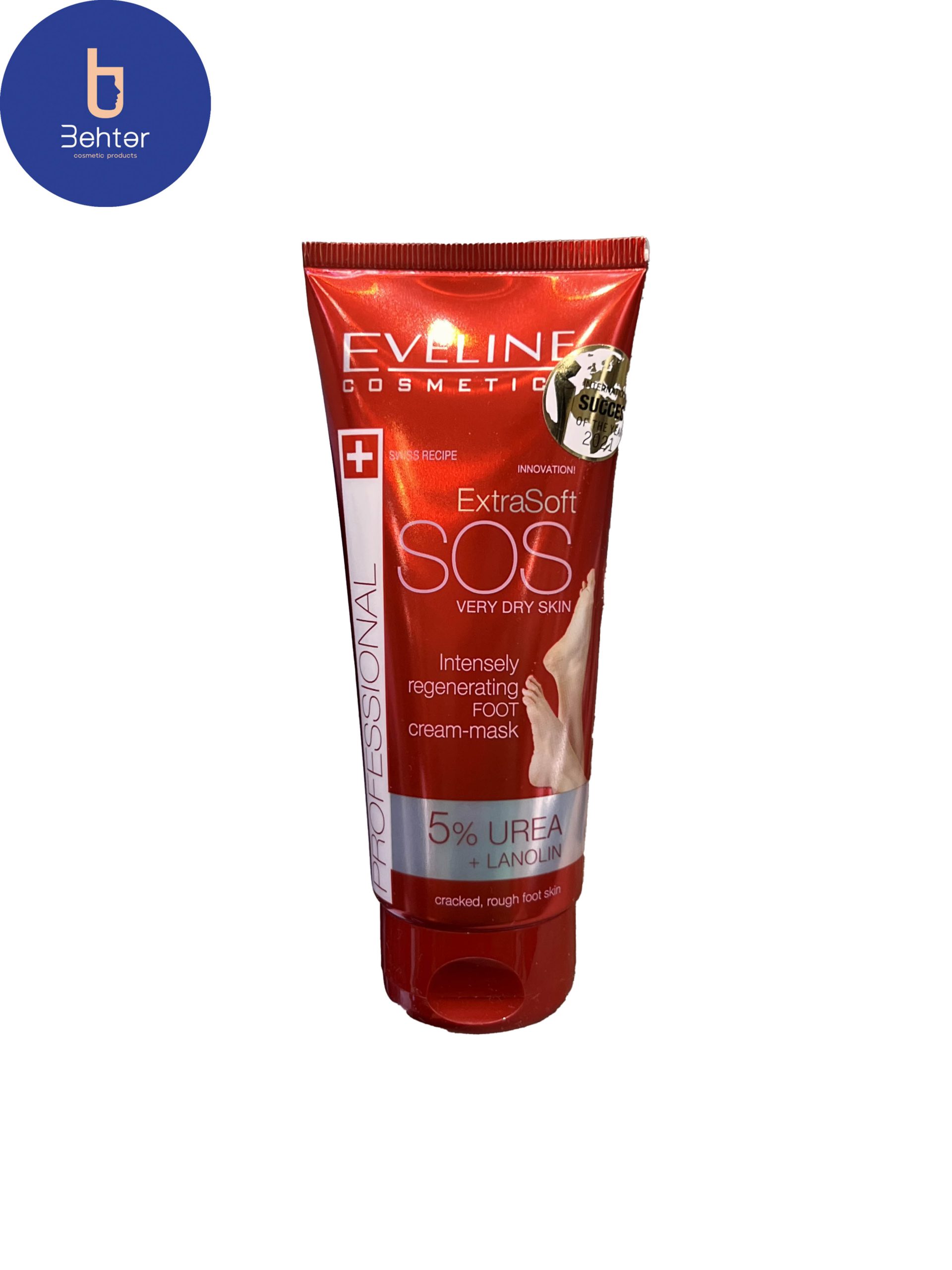 کرم ضد ترک پا اولاین 5% اوره مدل extra soft SOS very dry skin حجم 100میلeveline anti-crack cream 5% urea, model extra soft SOS very dry skin, volume 100 ml
