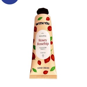 کرم مرطوب کننده دست ویت یو حاوی میوه گل رز و ویتامین C حجم 50 میلwith you moisturizing hand cream containing rose fruit and vitamin C, volume 50 ml