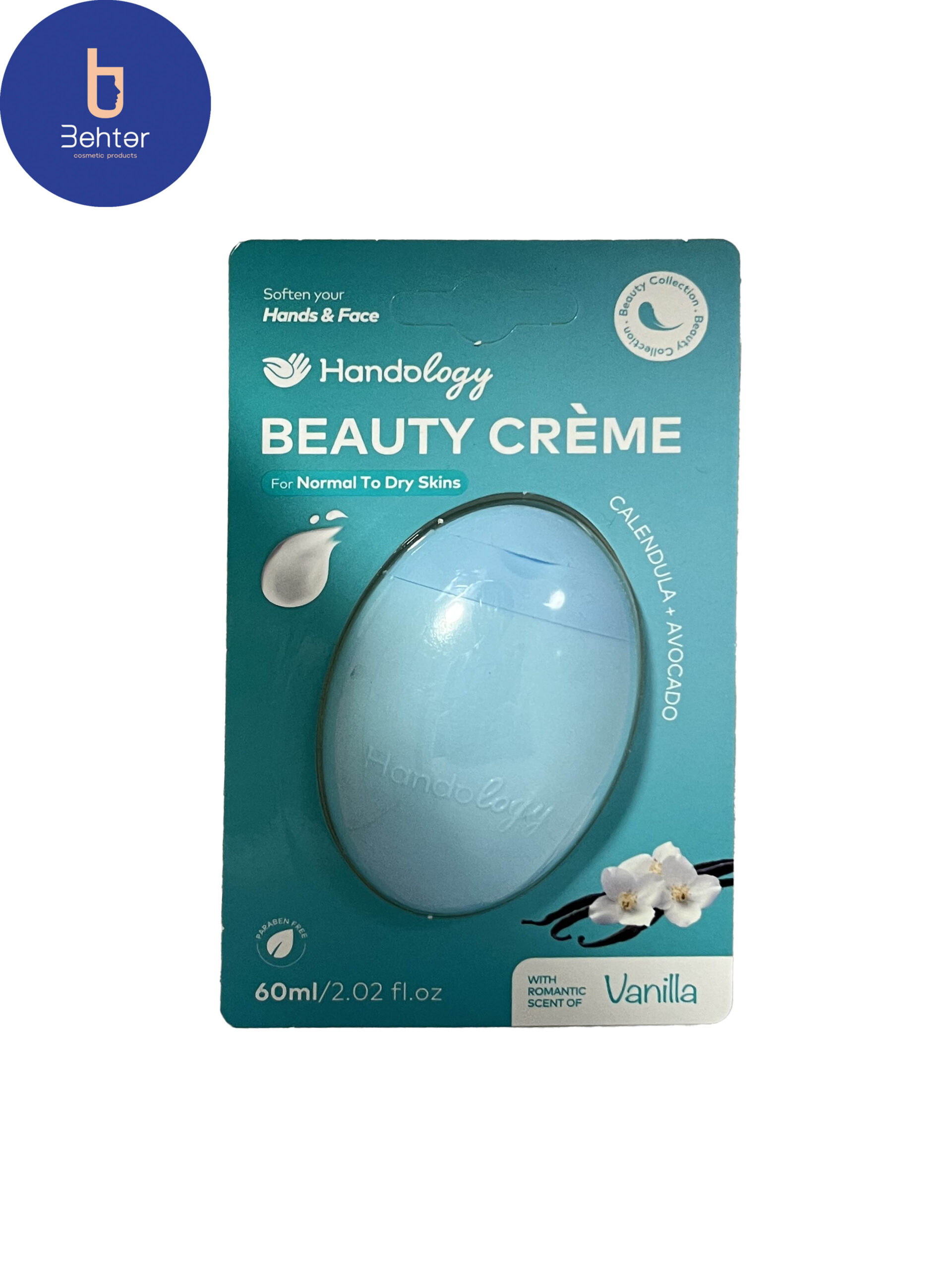 کرم مرطوب کننده دست و صورت پوست نرمال تا خشک هندولوژی 60 میلHand and face moisturizing cream for normal to dry skin, Hindology 60 ml