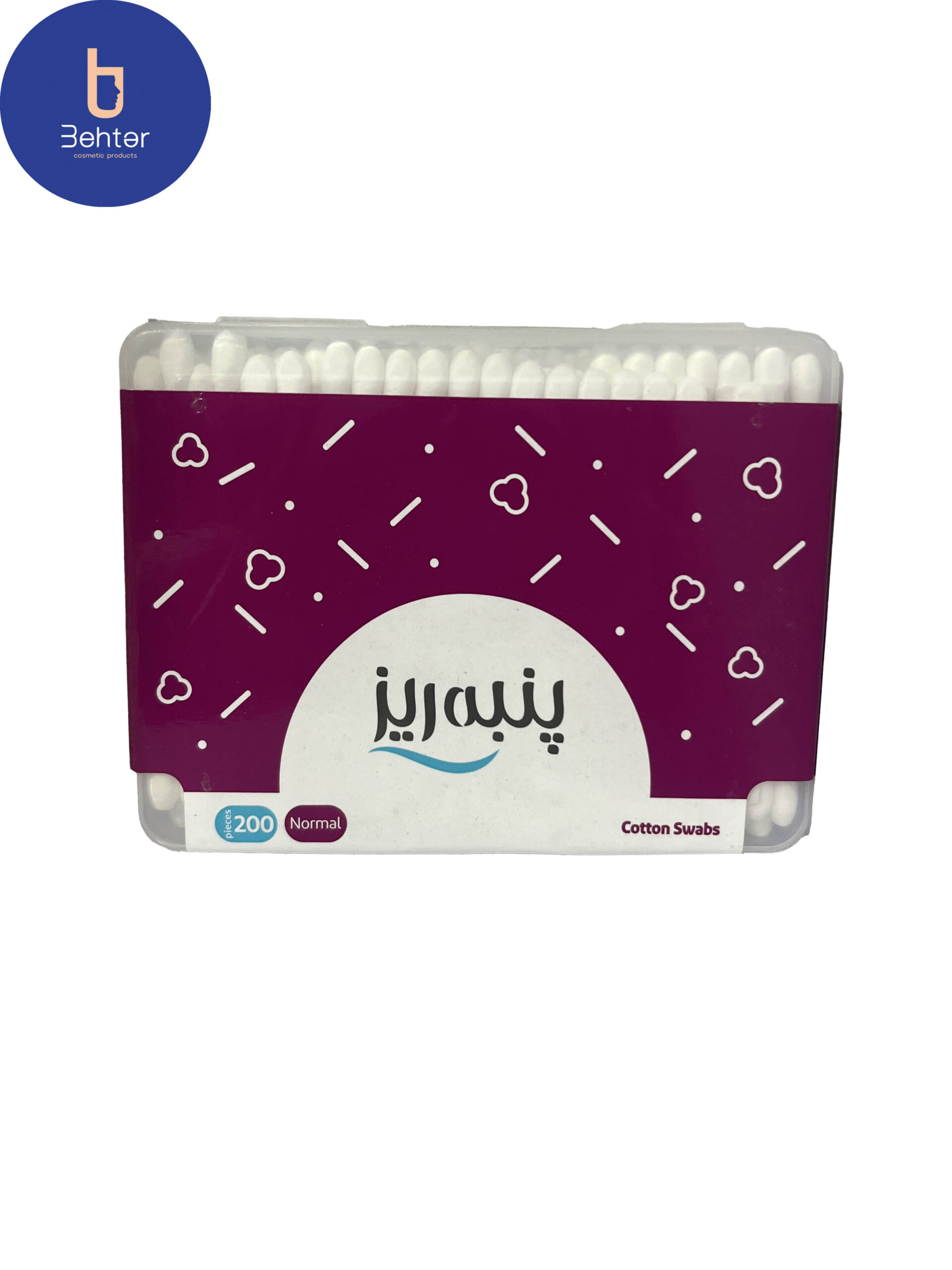گوش پاکن پنبه ریز بسته بندی 200 عددی Panberiz Fine cotton swabs, pack of 200