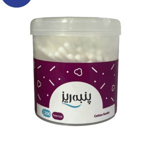 گوش پاک کن پنبه ریز بسته بندی 200 عددی Panberiz fine cotton swabs , pack of 200