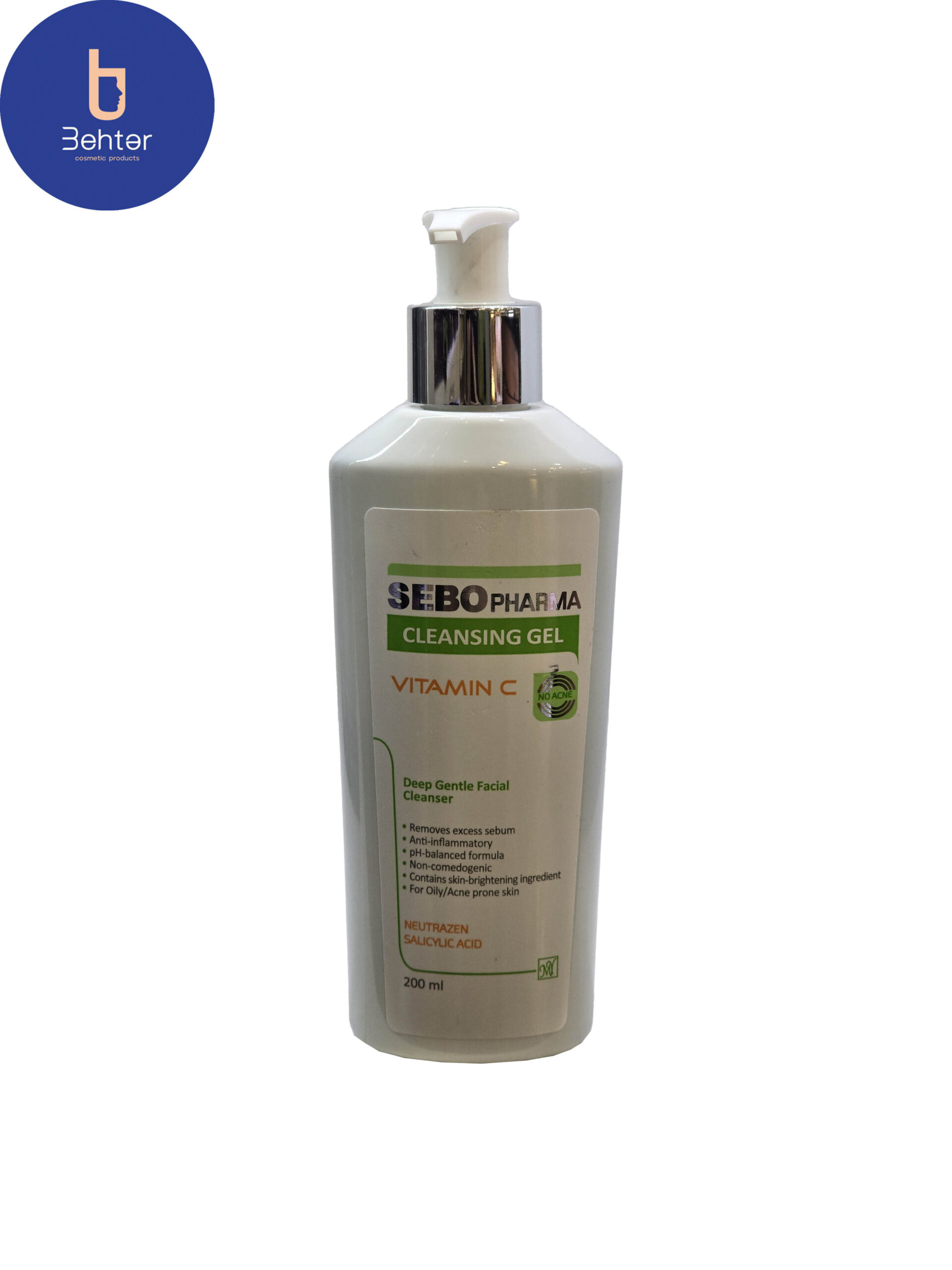 ژل شستشوی صورت سبو فارما مناسب پوست چرب 200 میل Sebo Pharma facial wash gel for oily skin 200 ml