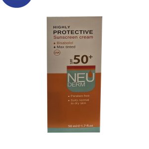 ضدآفتاب هایلی پروتکتیو SPF50نئودرم (بژ تیره) 50میل Neuderm Highly Protective SPF50 Sunscreen (Dark Beige) 50ml