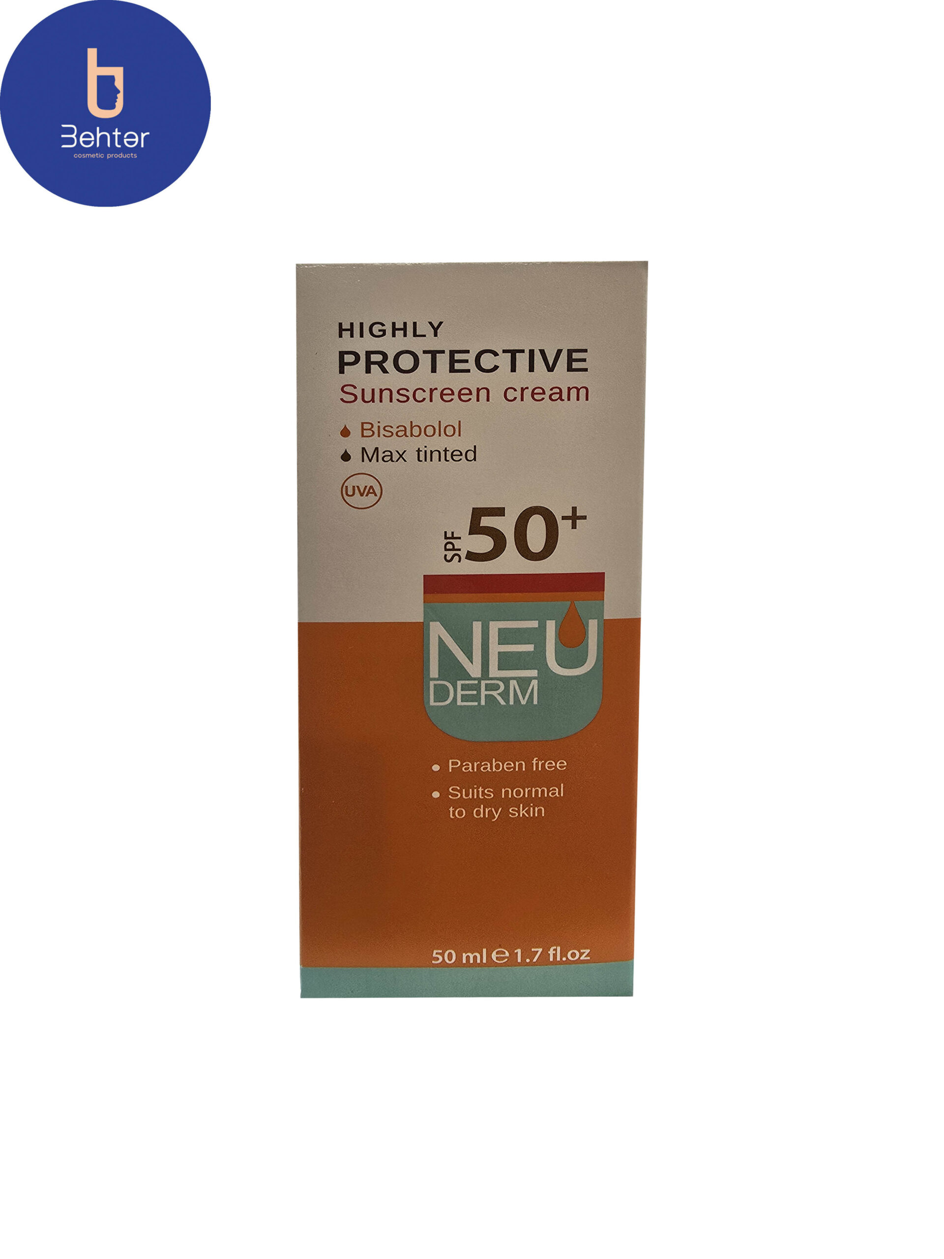 ضدآفتاب هایلی پروتکتیو SPF50نئودرم (بژ تیره) 50میل Neuderm Highly Protective SPF50 Sunscreen (Dark Beige) 50ml