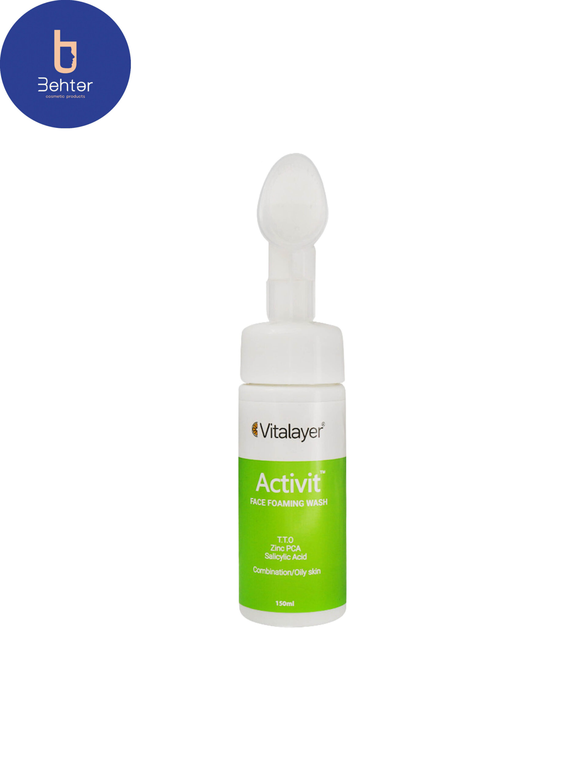 فوم شستشوی صورت ویتالیر مدل Activit مناسب پوست چرب 150میل Vitalayer Activit facial cleansing foam, suitable for oily skin, 150 ml