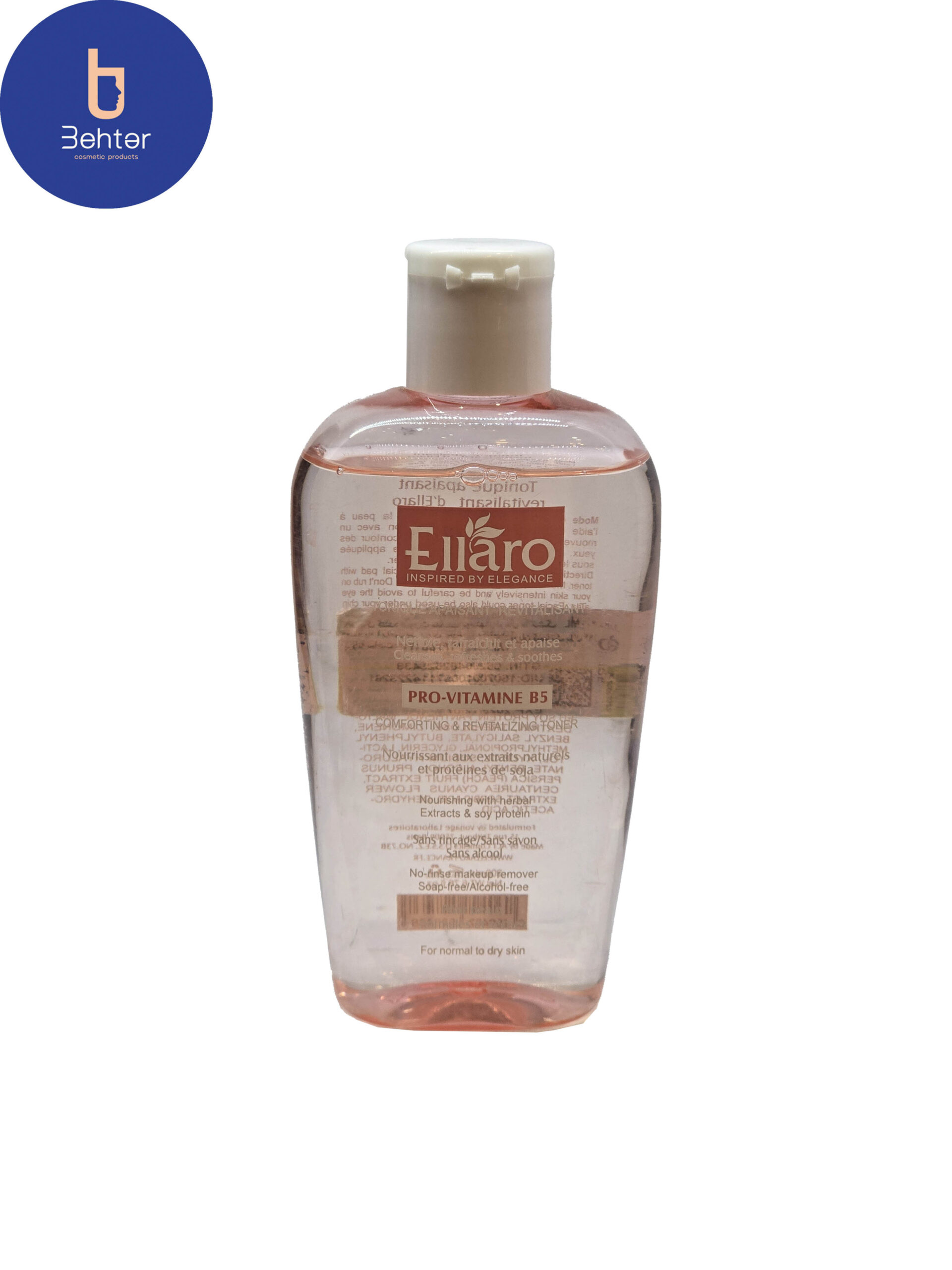 تونر پاک کننده صورت آرامش بخش و احیا کننده الارو مناسب پوست نرمال تا خشک 200 میل Ellaro soothing and revitalizing facial cleansing toner, suitable for normal to dry skin, 200 ml