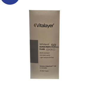 فلوئید ضد آفتاب ضد لک وایت ویت ویتالیر مناسب انواع پوست (بی رنگ) 50میل Vitalayer Whitevit Anti-Spot Sunscreen , suitable for all skin (colorless), 50 ml