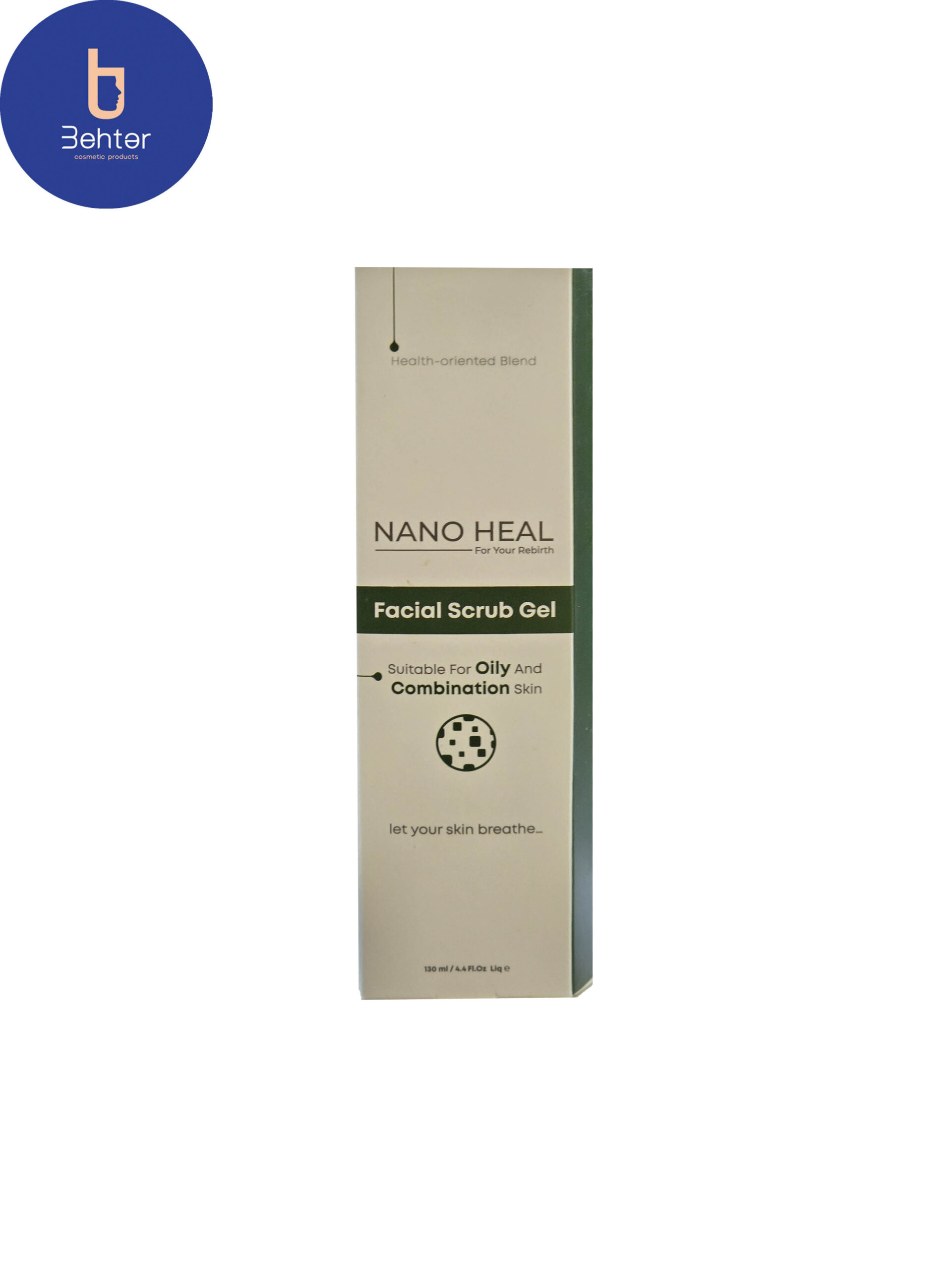 ژل اسکراب پوست چرب و مختلط نانوهیل 130میل Nano heal Scrub Gel for Oily and Combination Skin 130ml
