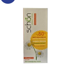ضد آفتاب بی رنگ SPF 50 شون مناسب پوست نرمال تا خشک 50میل Schon Colorless sunscreen SPF 50 suitable for normal to dry skin 50ml