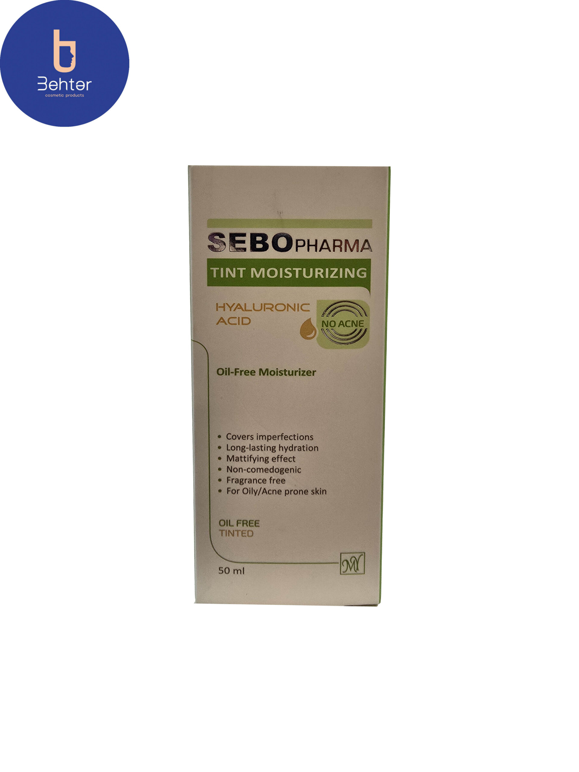 کرم مرطوب کننده فاقد چربی رنگی سبوفارما ۵۰ میل Sebo pharma Oil-Free (Tinted )Moisturizing Cream 50 ml